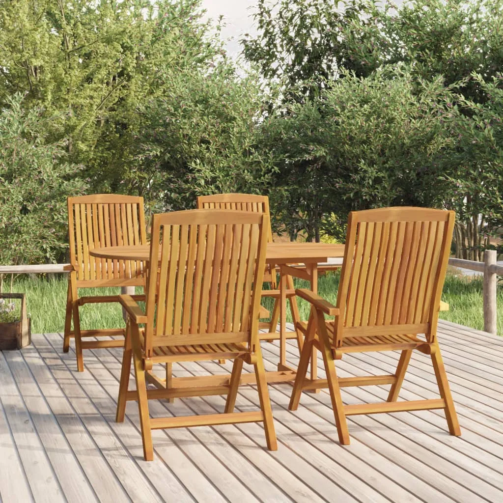 Outdoor Recliner Chairs Camping Chair with Armrest Solid Wood Teak
