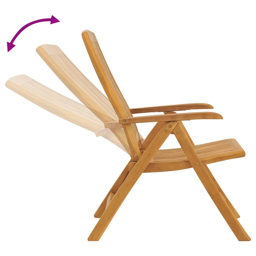Outdoor Recliner Chairs Camping Chair with Armrest Solid Wood Teak