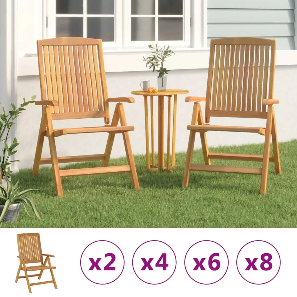 Outdoor Recliner Chairs Camping Chair with Armrest Solid Wood Teak