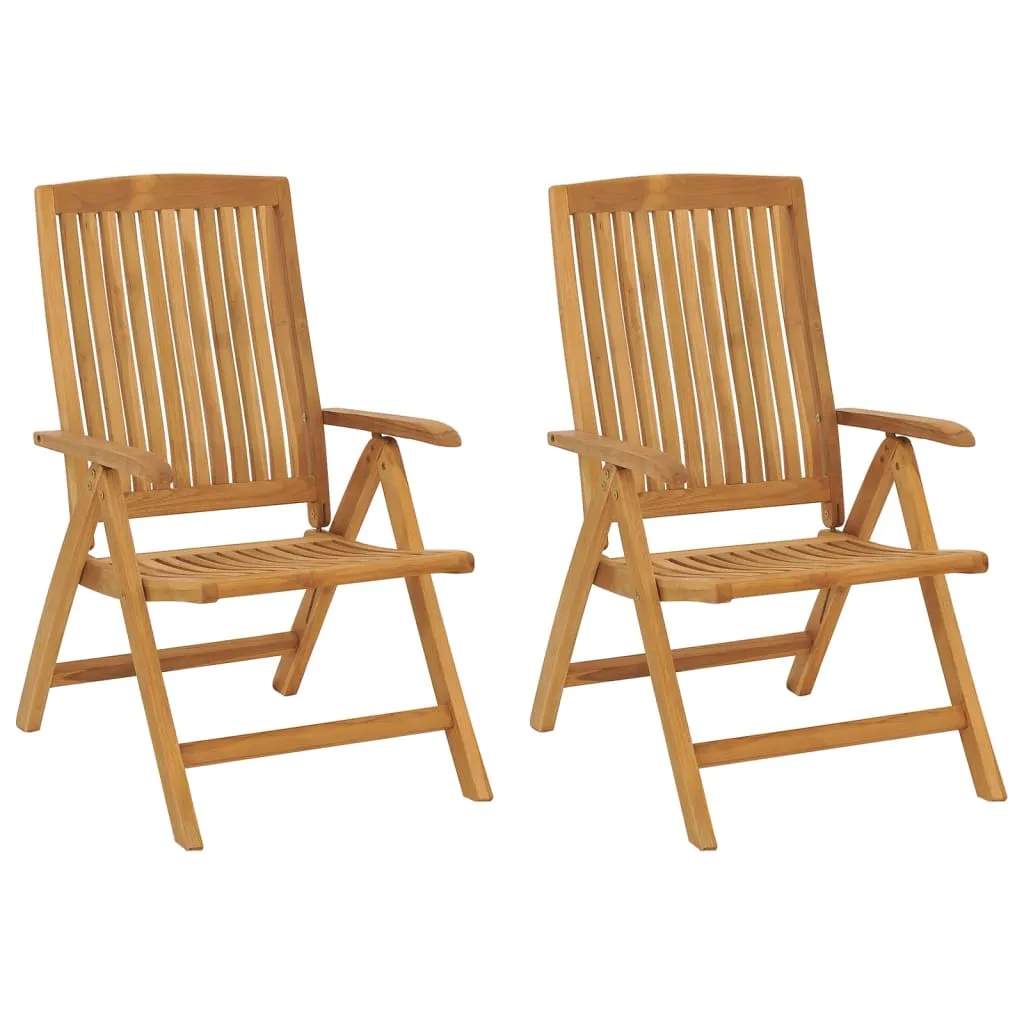Outdoor Recliner Chairs Camping Chair with Armrest Solid Wood Teak