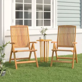 Outdoor Recliner Chairs Camping Chair with Armrest Solid Wood Teak
