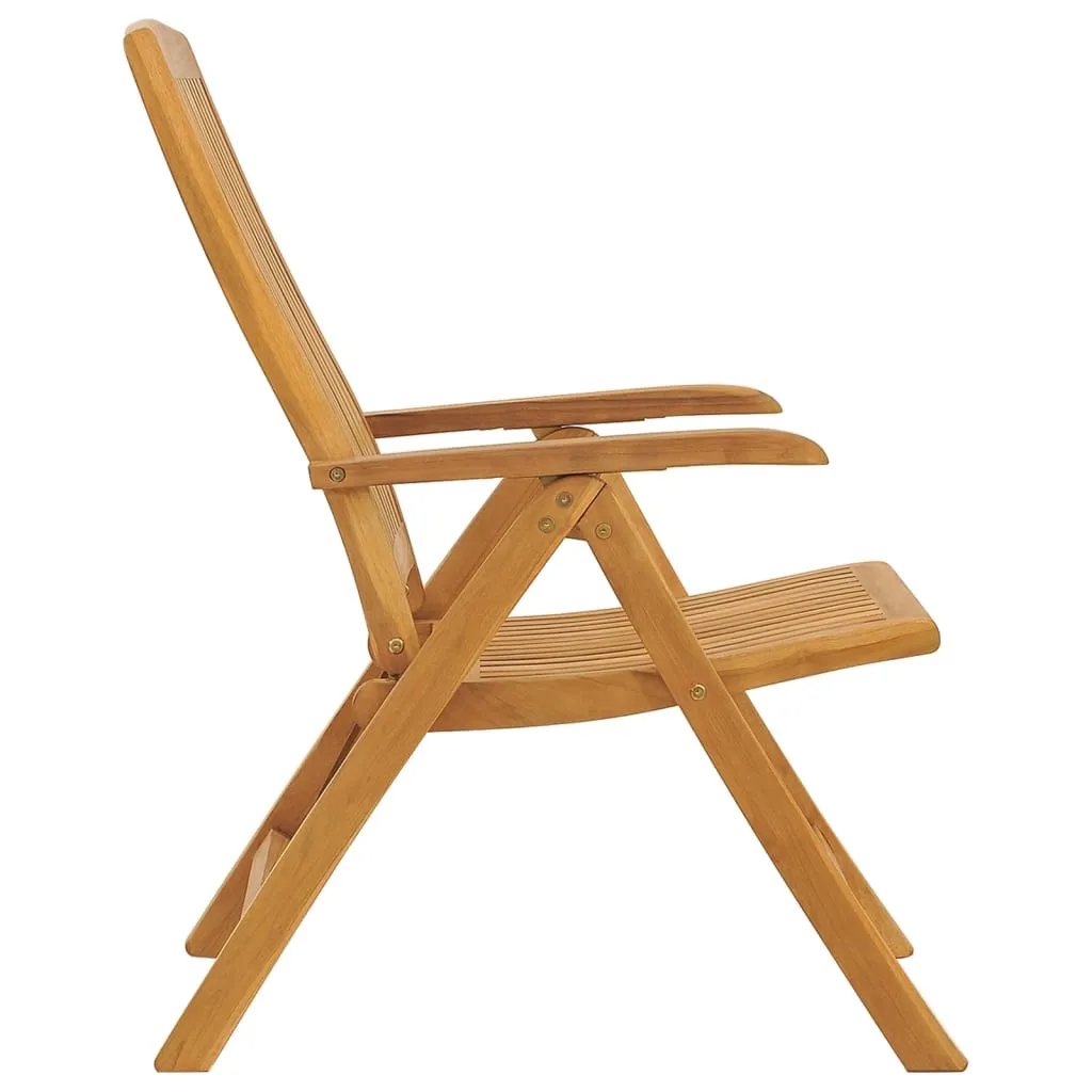 Outdoor Recliner Chairs Camping Chair with Armrest Solid Wood Teak