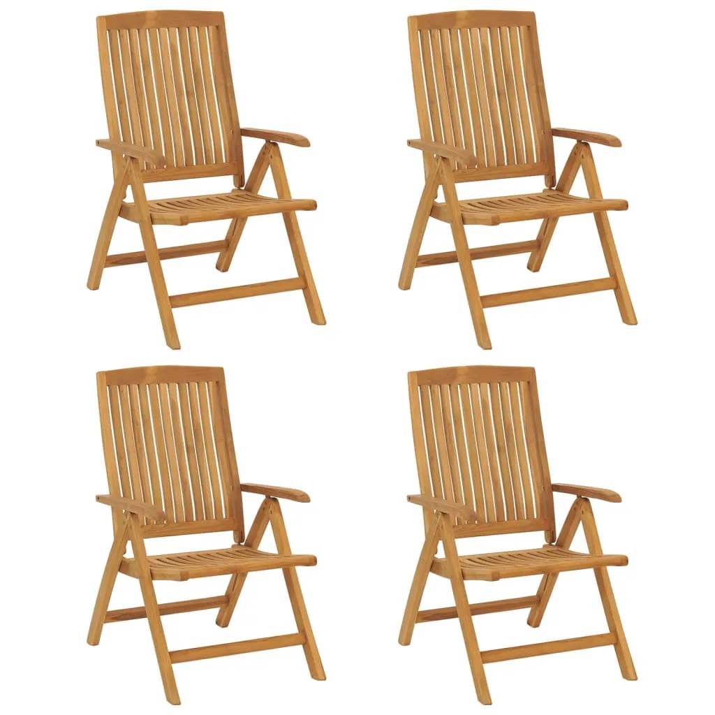 Outdoor Recliner Chairs Camping Chair with Armrest Solid Wood Teak