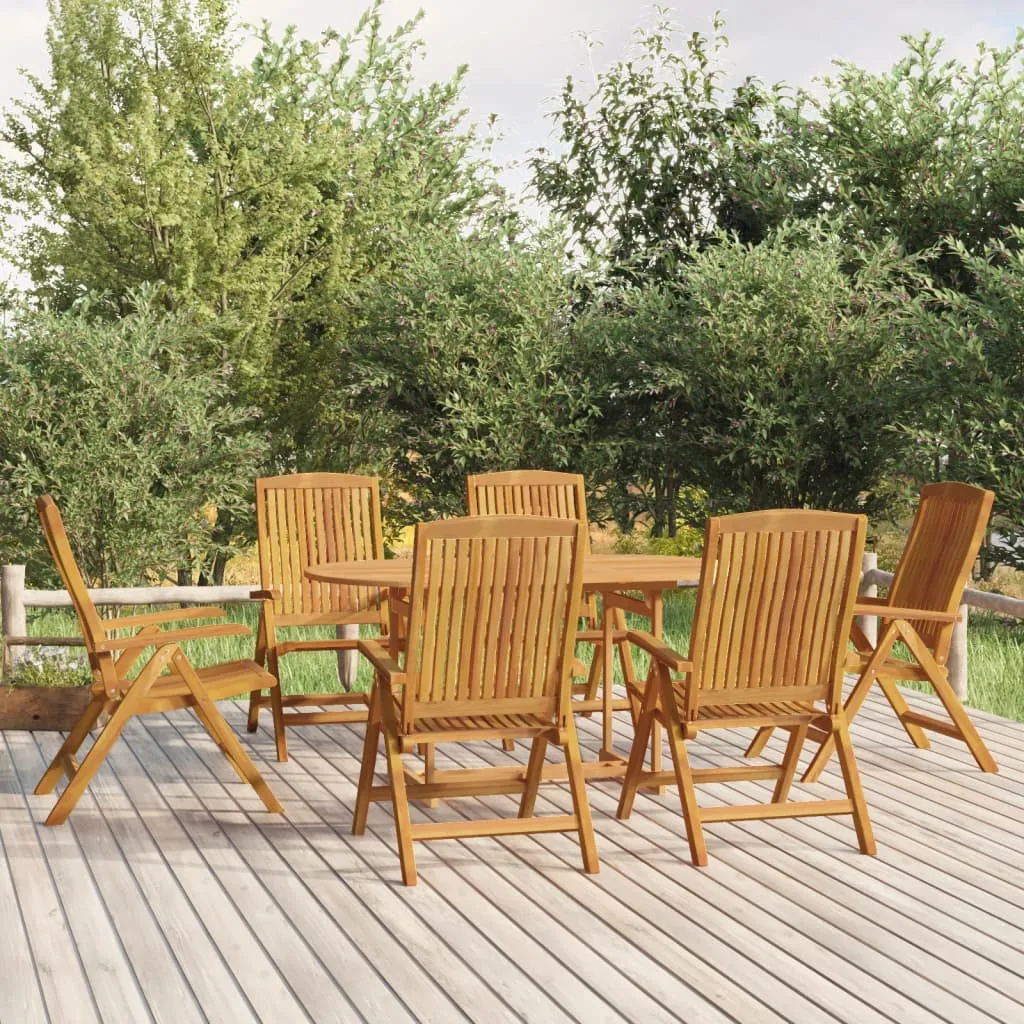 Outdoor Recliner Chairs Camping Chair with Armrest Solid Wood Teak