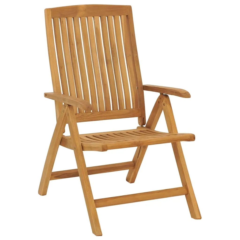 Outdoor Recliner Chairs Camping Chair with Armrest Solid Wood Teak