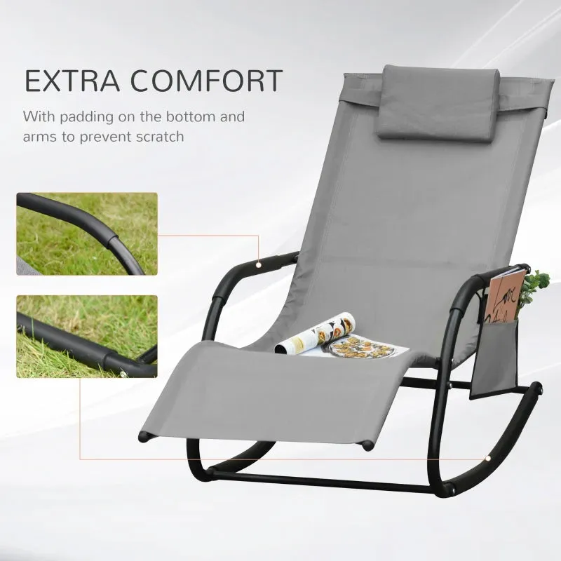 Outsunny Lounger Rocking Chair - Grey