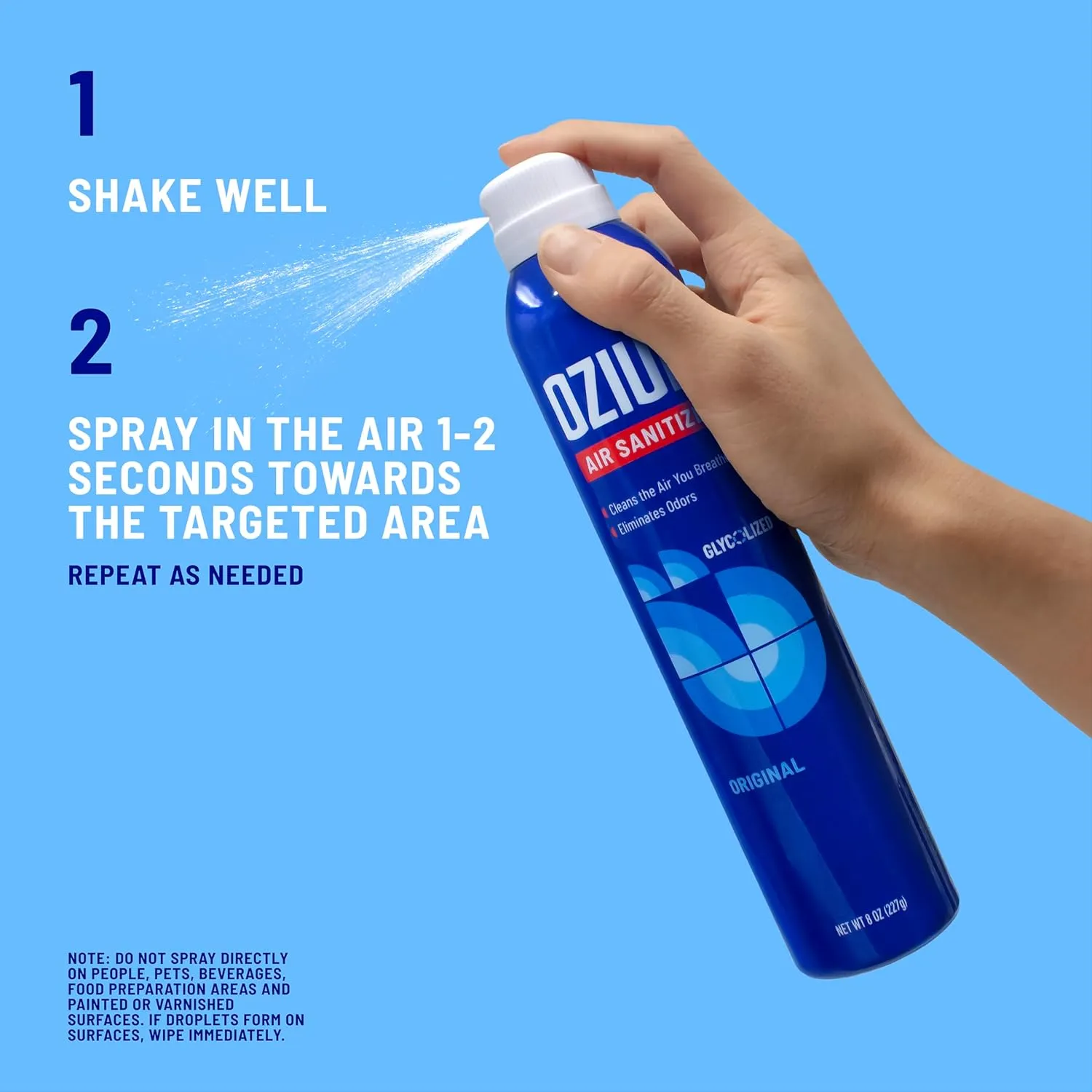 Ozium Air Sanitizer Spray - Room Odor Eliminator for Home, Car, and Office - Country Fresh Air Cleaner - 8 oz Can - 2 Pack
