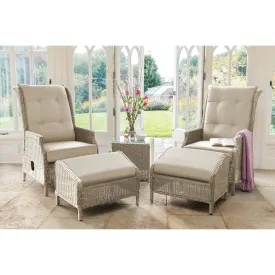 Palma Signature Recliner & Footstool in Oyster