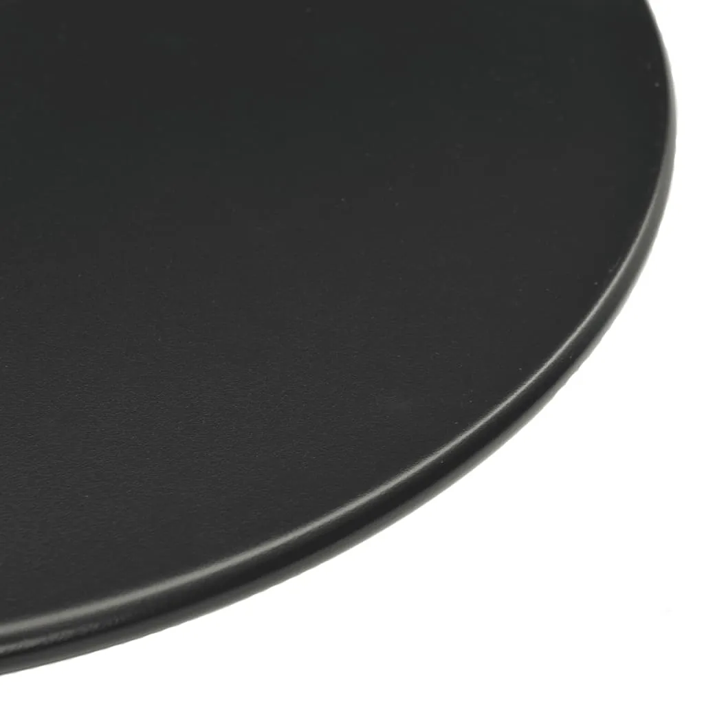 Patio Table Round Black Ø23.6"x41.3" Steel