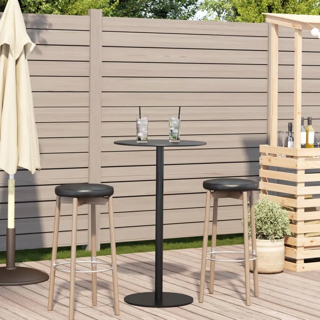 Patio Table Round Black Ø23.6"x41.3" Steel
