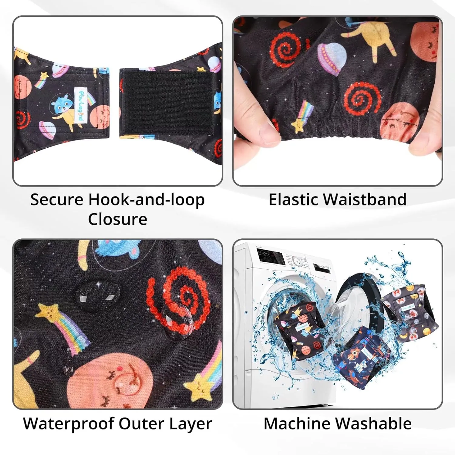 Paw Legend Washable Dogs Diapers Male Dog Belly Bands for Male Dogs Diapers Reusable Puppy & Doggie Diapers Male (3 Pack, Medium)