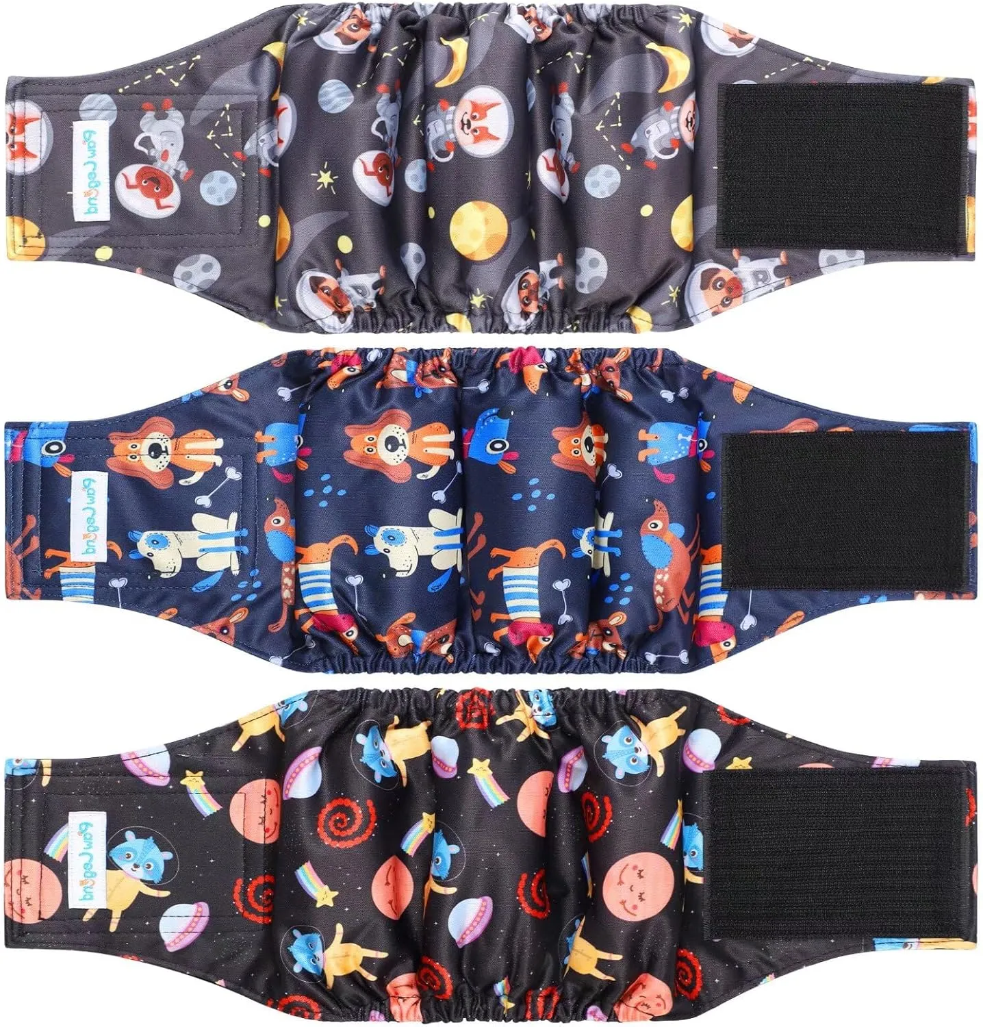 Paw Legend Washable Dogs Diapers Male Dog Belly Bands for Male Dogs Diapers Reusable Puppy & Doggie Diapers Male (3 Pack, Medium)
