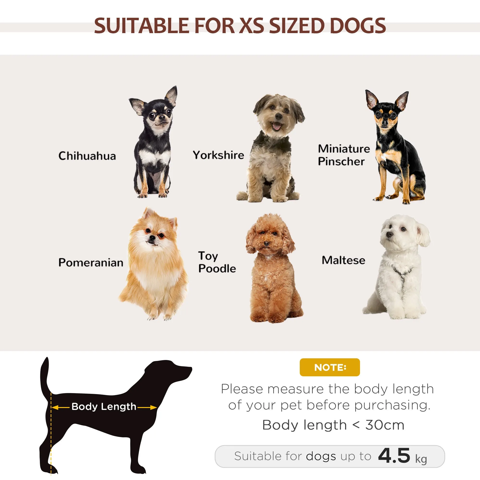 PawHut Dog Sofa Chair W/ Legs Cushion for XS Dog Cat 68.5x40.5x40.5 cm, Brown