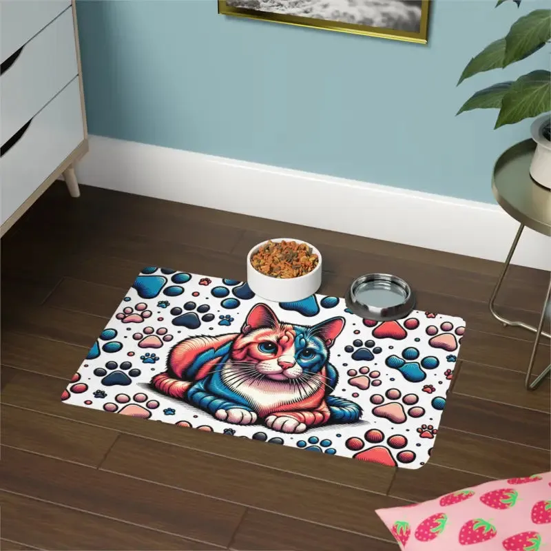 Pawtastic Pet Food Mat for Messy Eaters