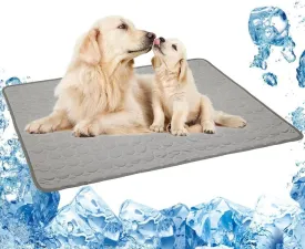 Pet Cooling Mat for Dog Puppy Cat Washable Cooling Pad, Reusable Ice Silk Dog Self Cooling Mat, Pet Sleeping Pad Blanket for Pet Beds Kennels Couches Sofa Floors Car Seats, Large, GREY