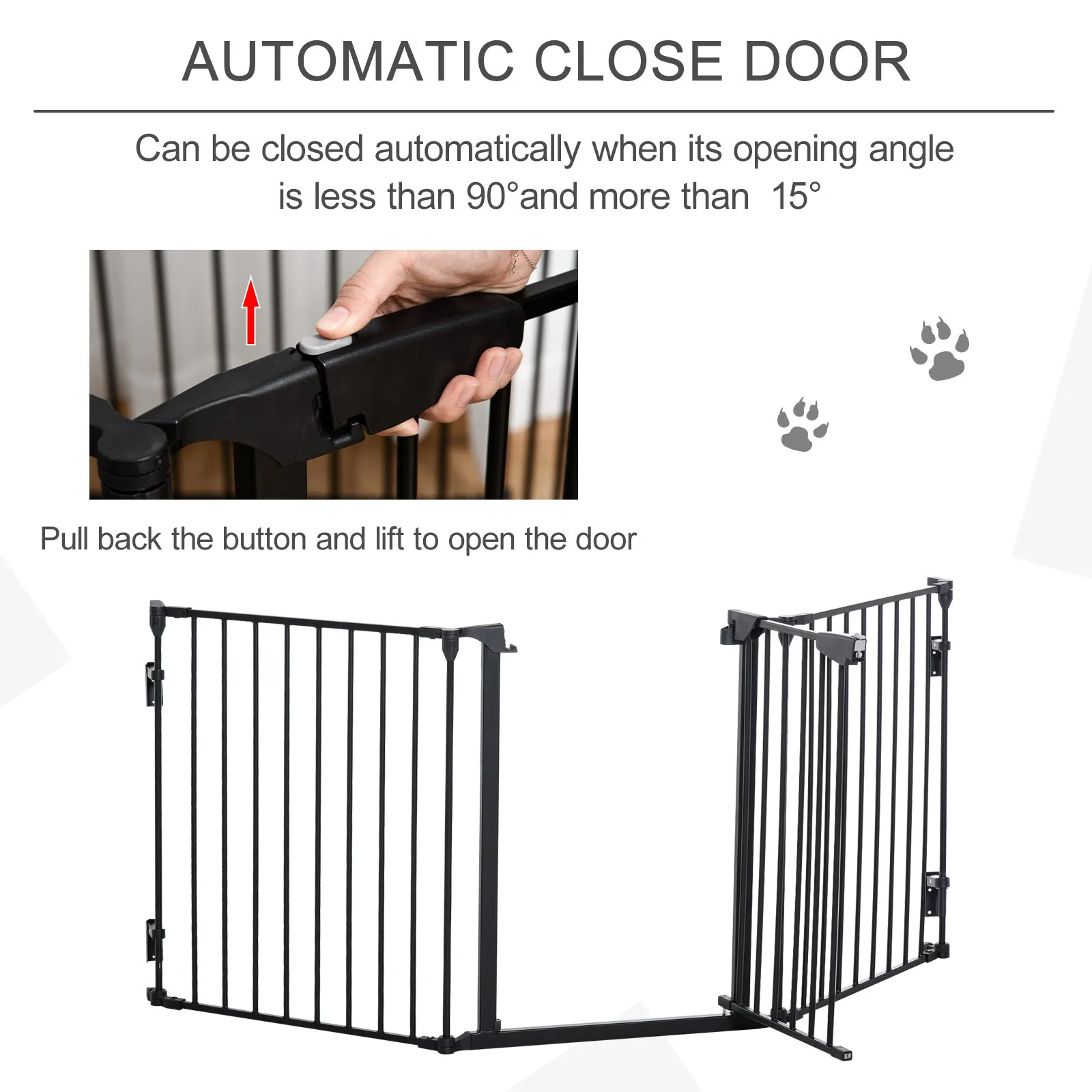 Pet Safety Gate 3-Panel Playpen Fireplace Christmas Tree Fence Stair Barrier