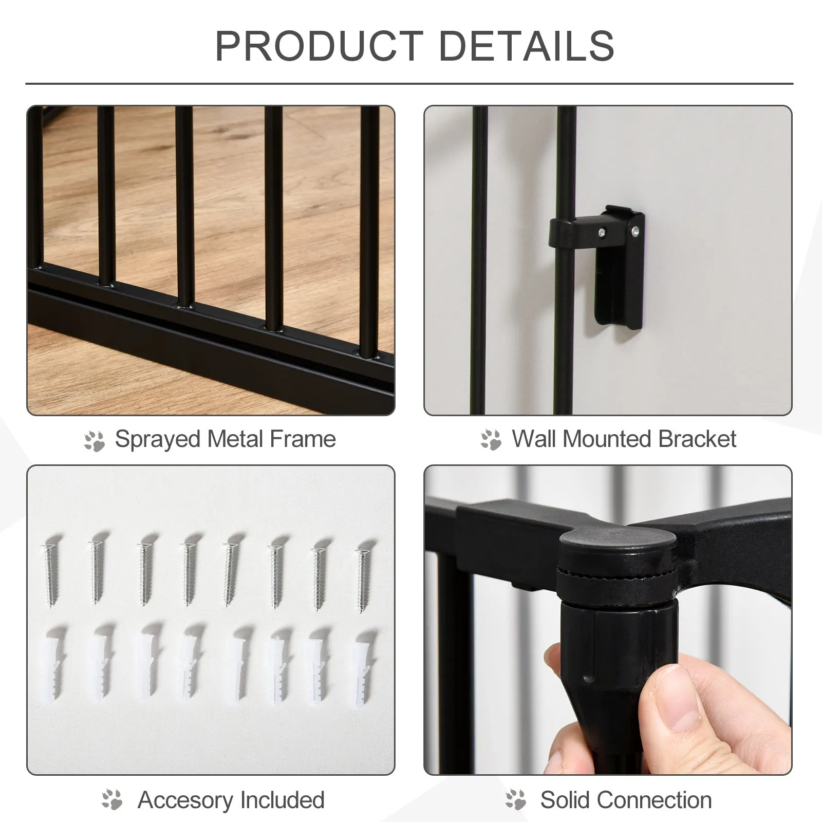 Pet Safety Gate 3-Panel Playpen Fireplace Christmas Tree Fence Stair Barrier