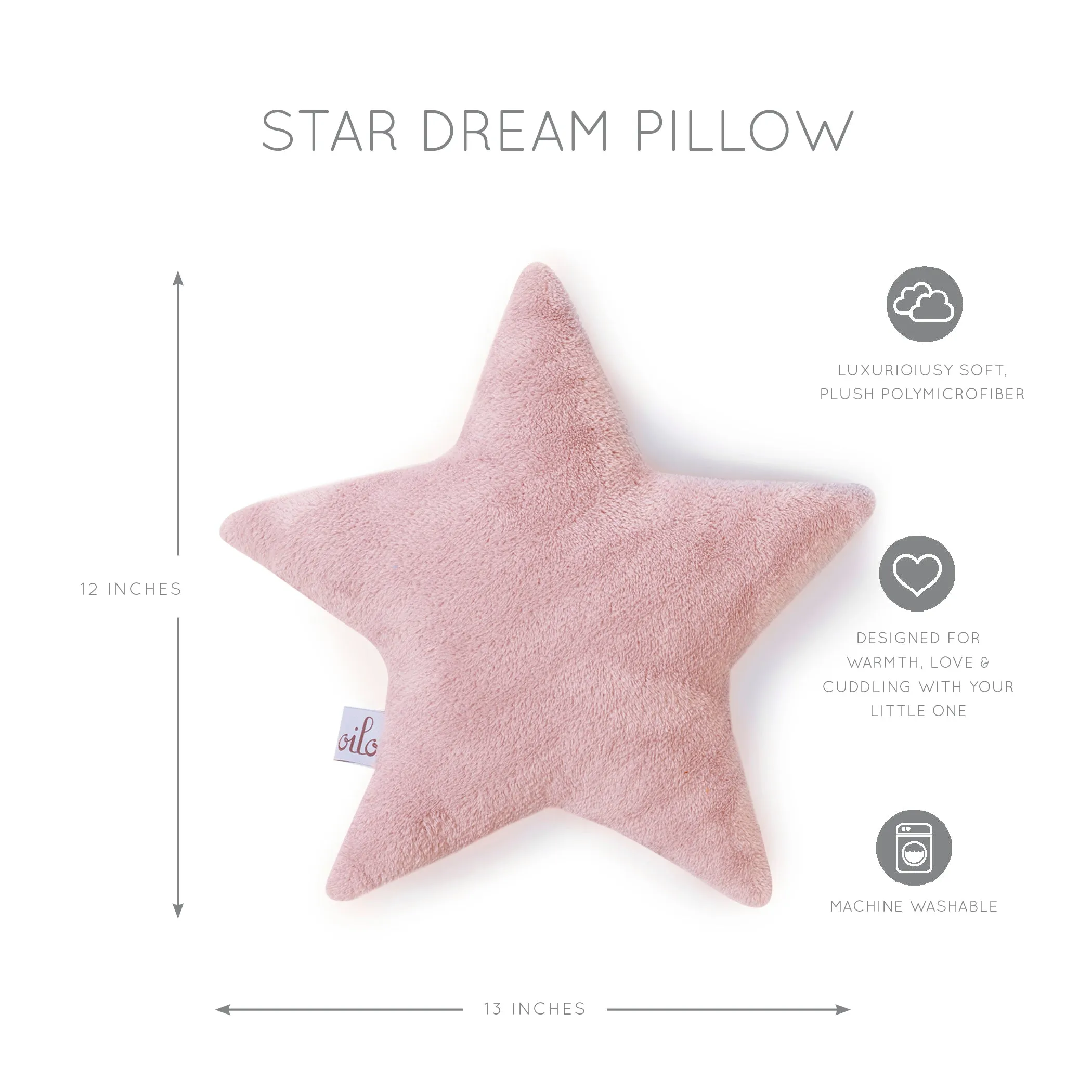 Plush Star Dream Pillow - Blush Pink