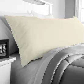 Premium Ivory Body Pillow Cover Super Soft Removable and Washable Standard Size Long Pillow cover 45 x140cm with Zipper Enclosure