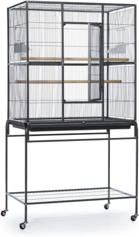 Prevue Pet Products Wrought Iron Flight Cage with Stand, Black Hammertone