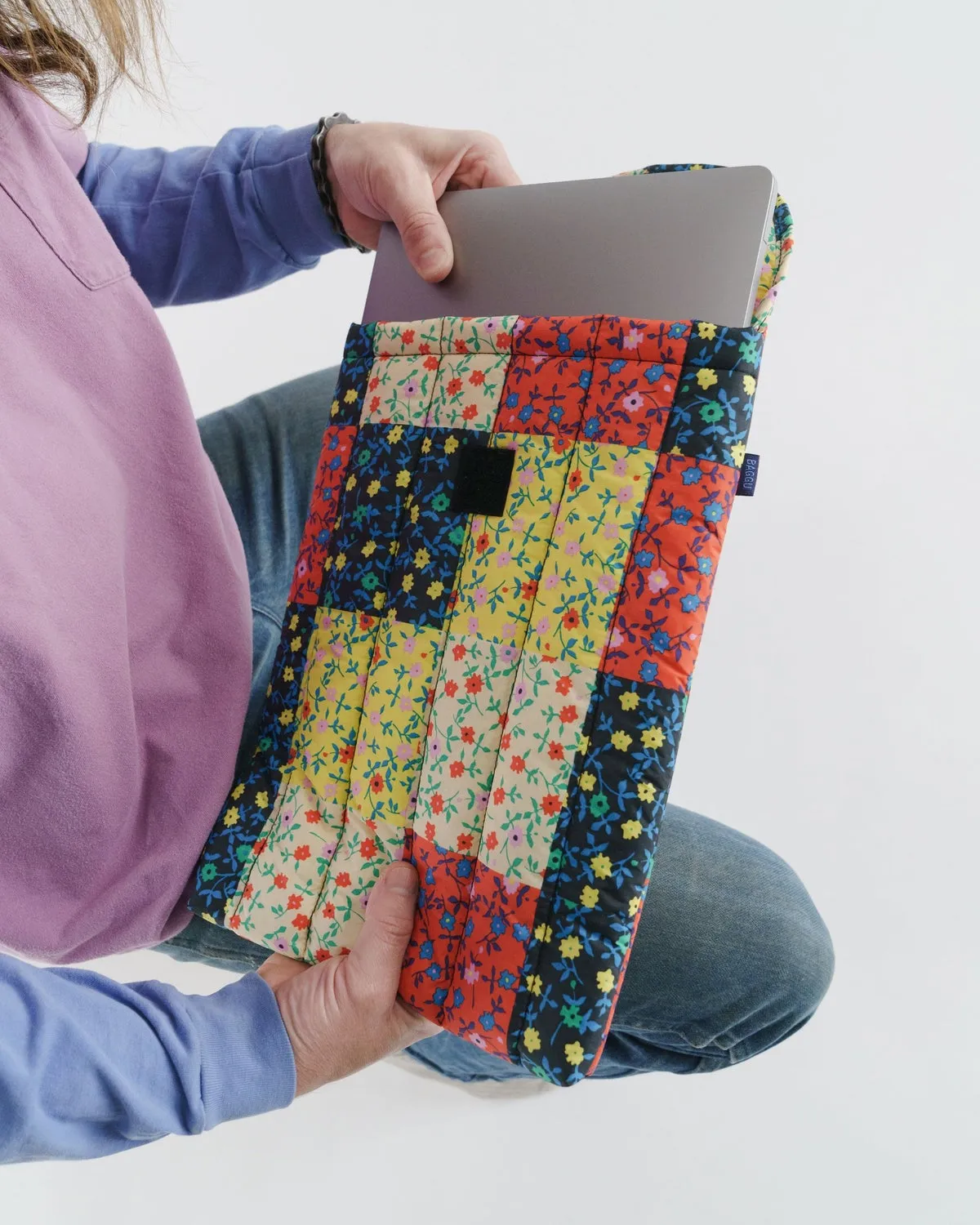 Puffy Laptop Sleeve 16" Calico Block