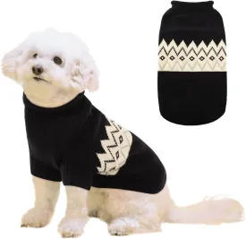 Queenmore Warm Dog Sweater, Soft Pet Knitwear, Knitted Pullover, Winter Pet Clothes for Small Medium Dogs Cats
