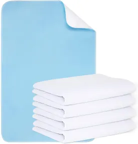 Reusable Incontinence Bed Pads (4 Packs), washable bed pad, Heavy Absorbency (4-Layer) Waterproof Bed Pads 18"X24", nonslip & Skin-friendly, Multi-scenes tailor to Kids, Adults, Elderly & Pets