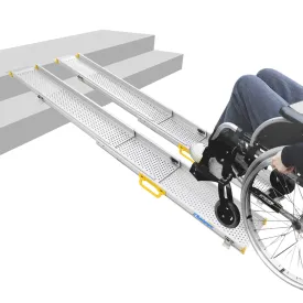 Ruedamann® 8.9" W Adjustable Three Section Wheelchair Ramp 1 Set