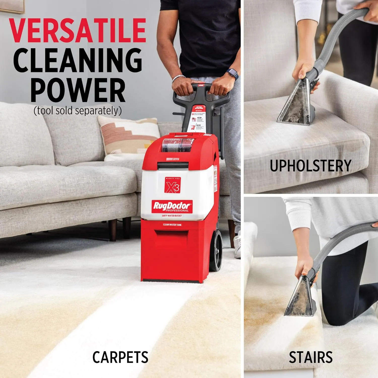 Rug Doctor X3 Commercial Carpet Cleaner - Pet Pro Pack, Includes Commercial Carpet Cleaning Machine, 48 oz. Pet Stain & Odor Carpet Cleaner and 22 oz. Urine Eliminator