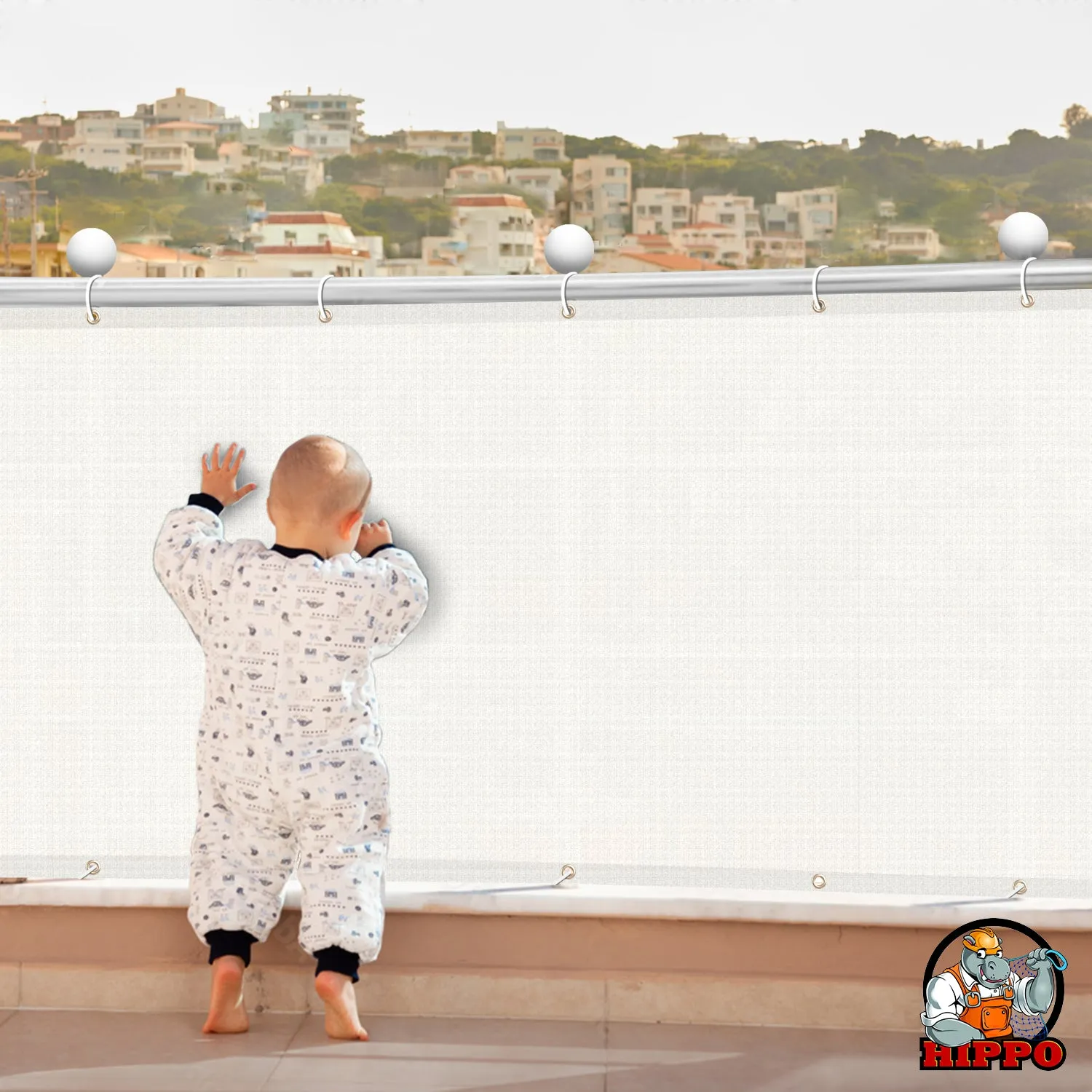 Self Folded Balcony Safety Net - Max Vision block