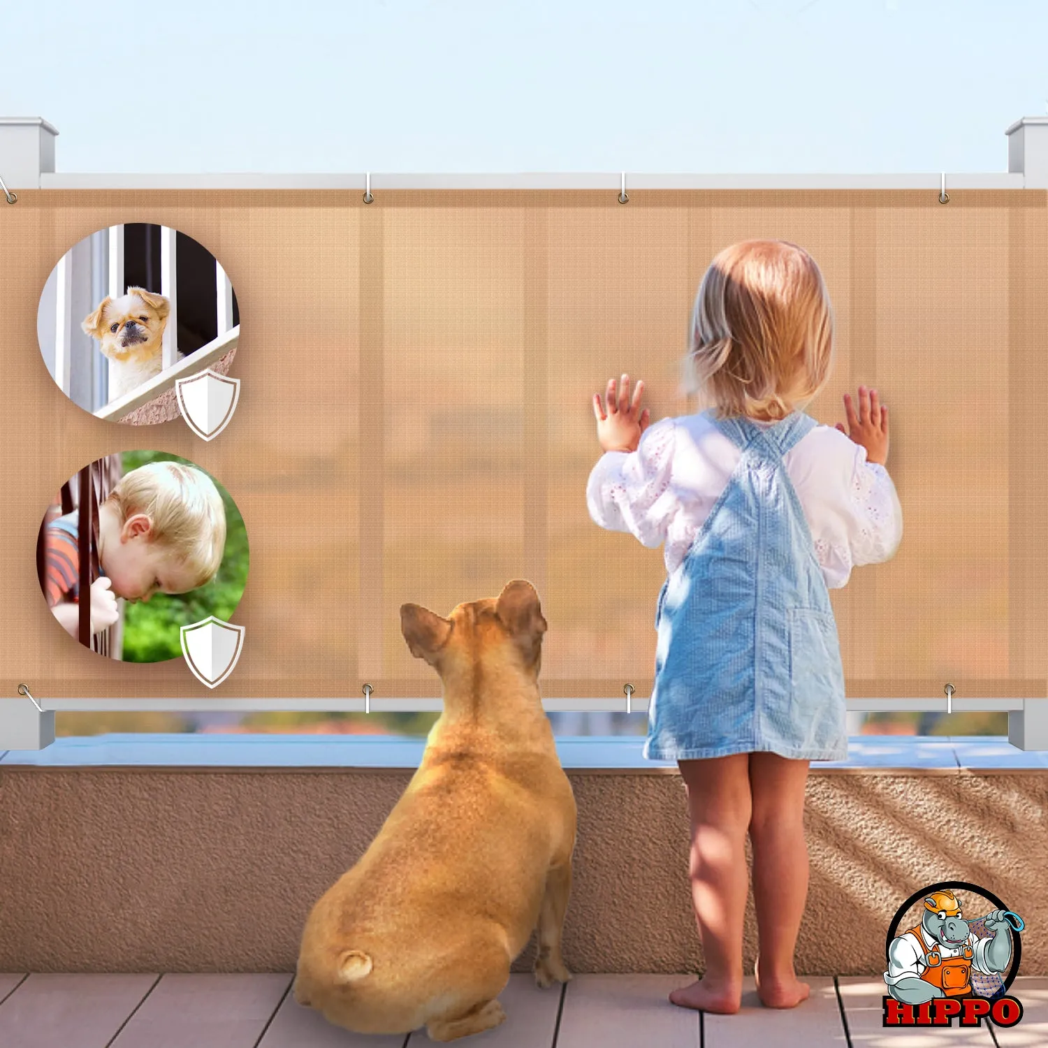 Self Folded Balcony Safety Net - Moderate Vision block