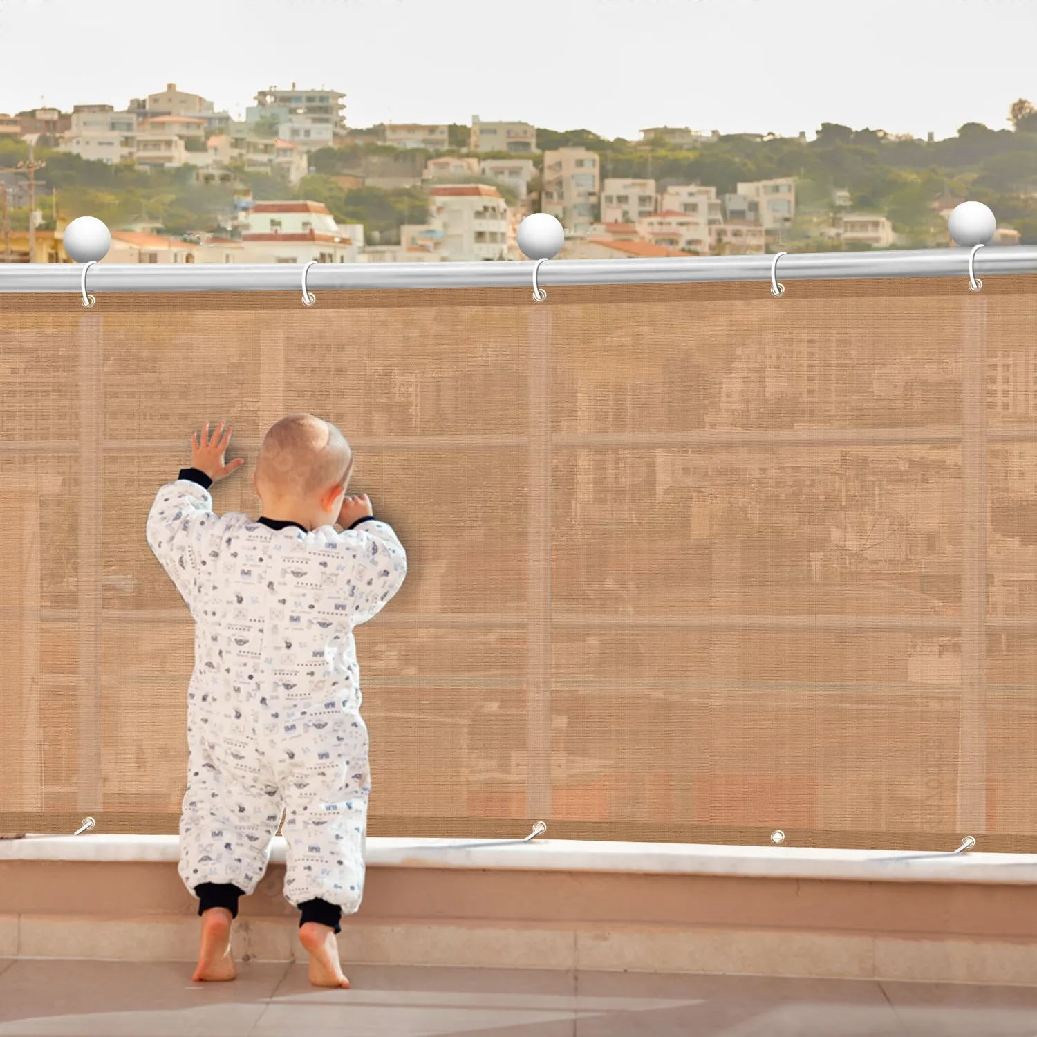 Self Folded Balcony Safety Net - Moderate Vision block