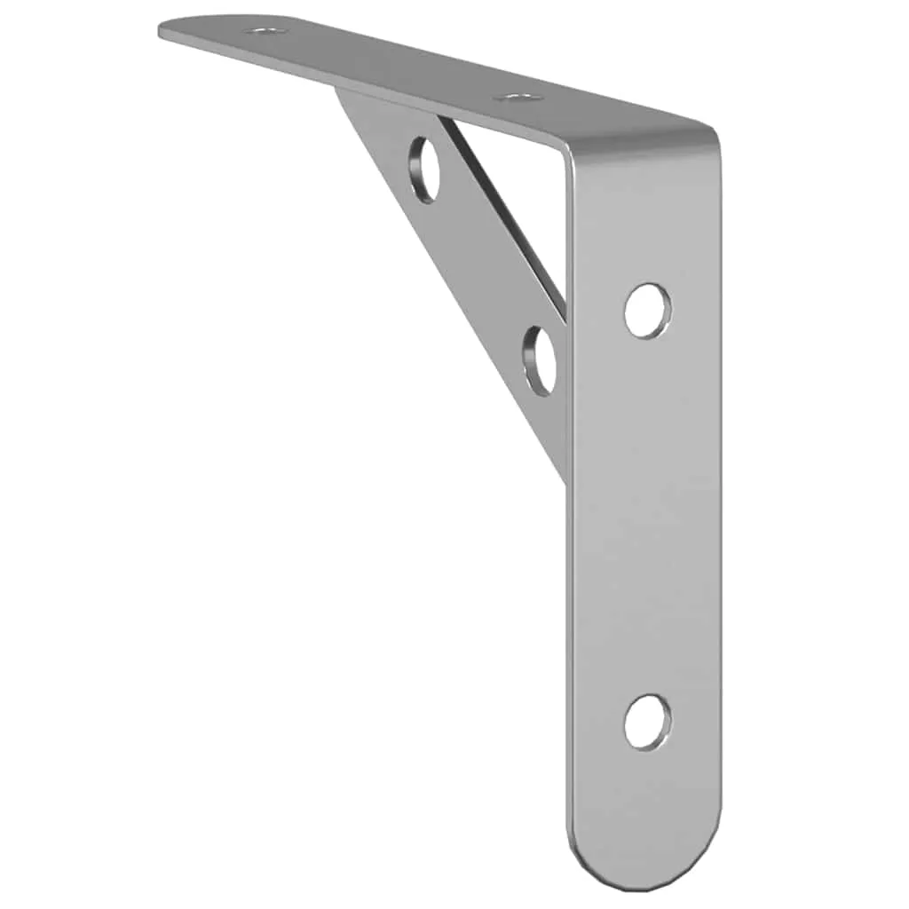Shelf Brackets 4 pcs 15x2.5x11.5 cm Silver Stainless Steel