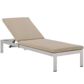 Shore Outdoor Patio  Aluminum Chaise with Cushions