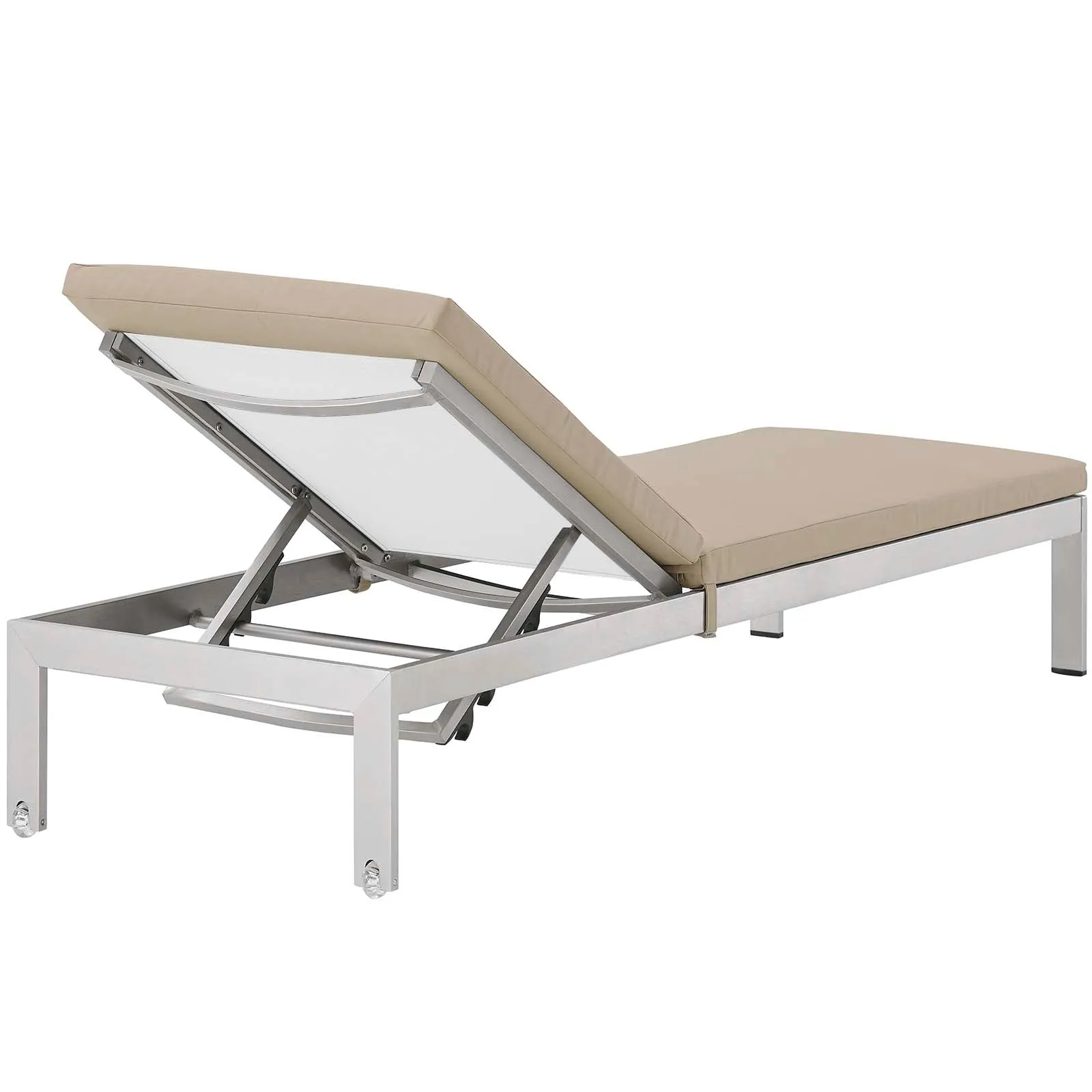 Shore Outdoor Patio  Aluminum Chaise with Cushions