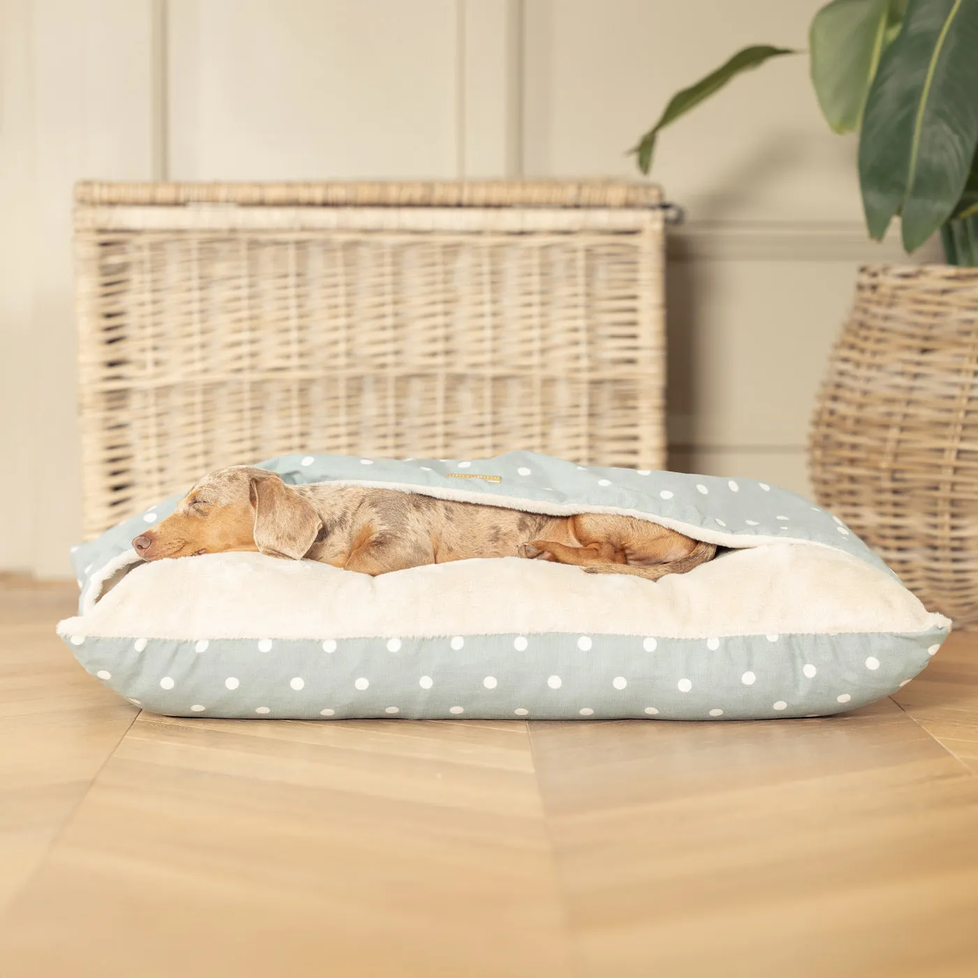 Sleepy Burrows Bed in Duck Egg Spot by Lords & Labradors