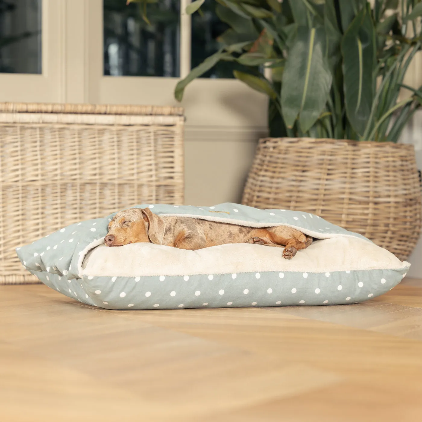 Sleepy Burrows Bed in Duck Egg Spot by Lords & Labradors