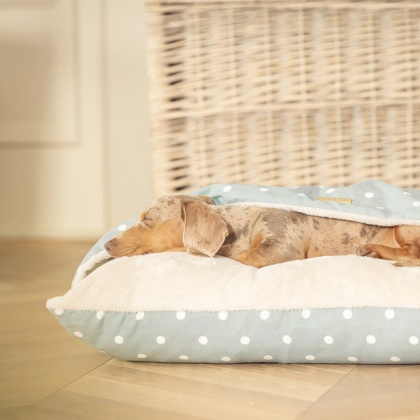 Sleepy Burrows Bed in Duck Egg Spot by Lords & Labradors