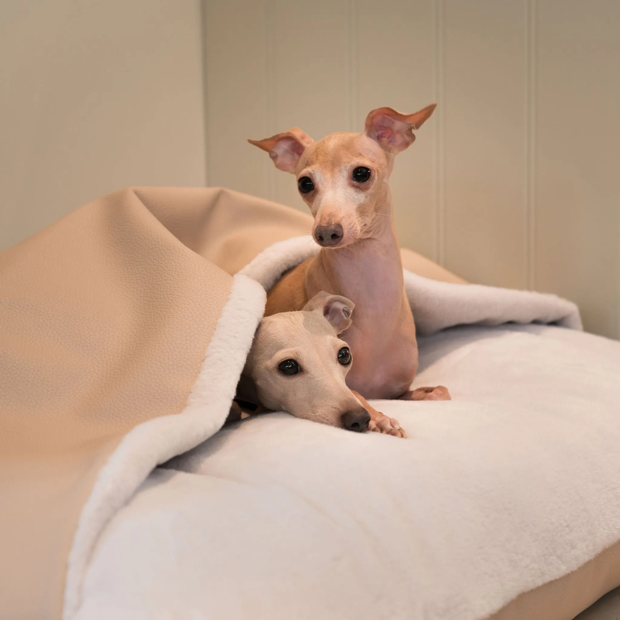 Sleepy Burrows Bed in Sand Rhino Tough Faux Leather by Lords & Labradors