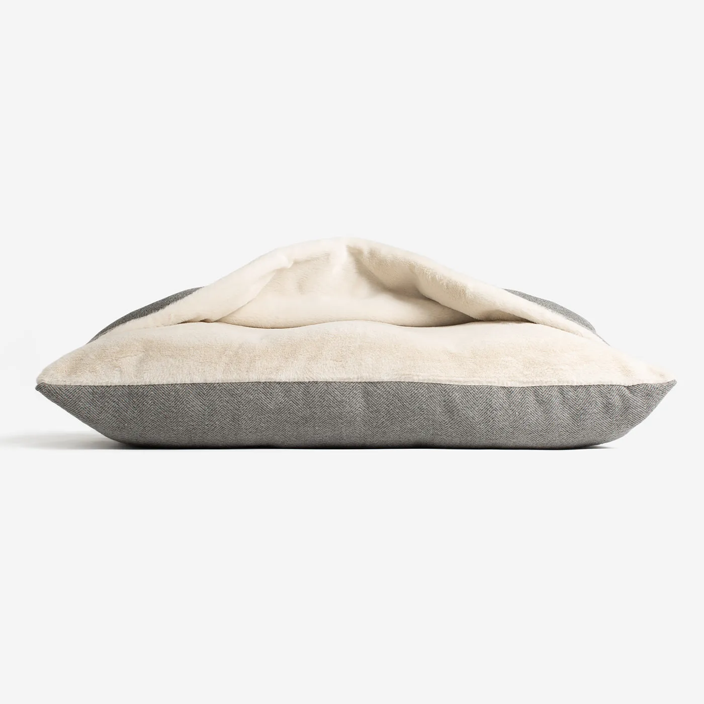 Sleepy Burrows Bed With Removable Cover in Pewter Herringbone by Lords & Labradors