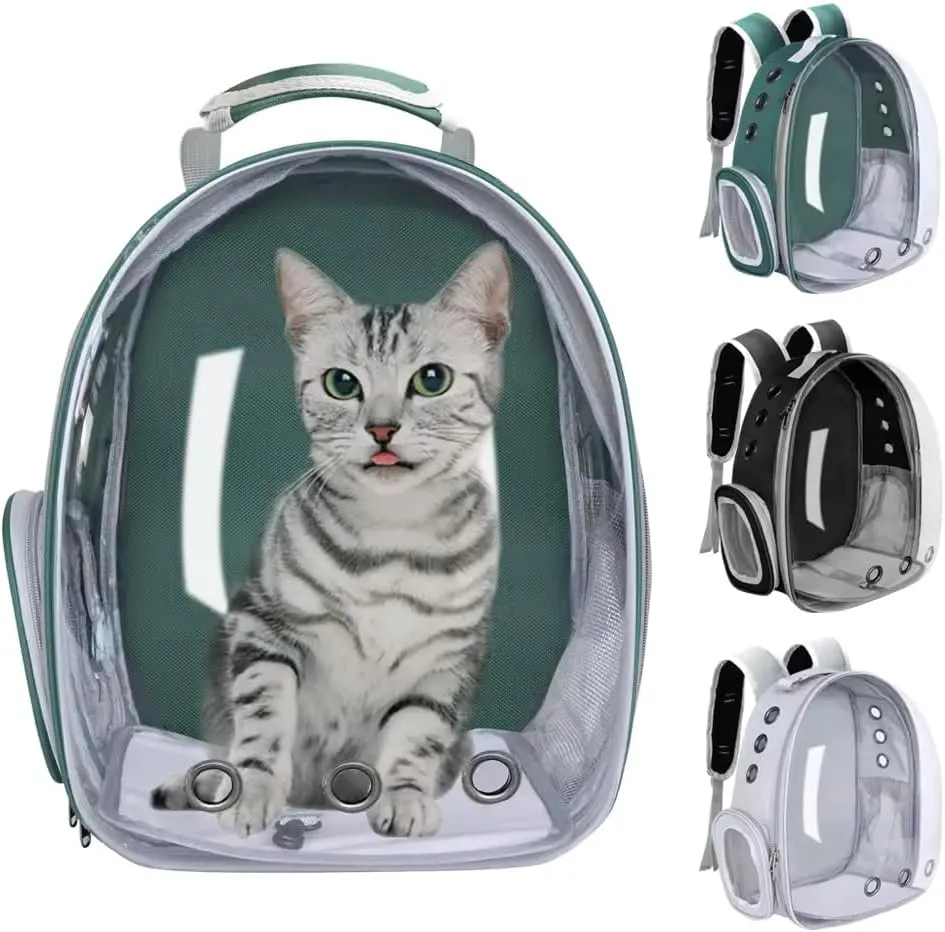 SmartPaw CO Backpack Pet Carriers,Large Space Bubble Pet Backpack for Small Medium Dogs and Cats, Traveler Bubble Backpack Pet Carriers for Cats and Dogs for Hiking, Travel, Airline Approved (Green)