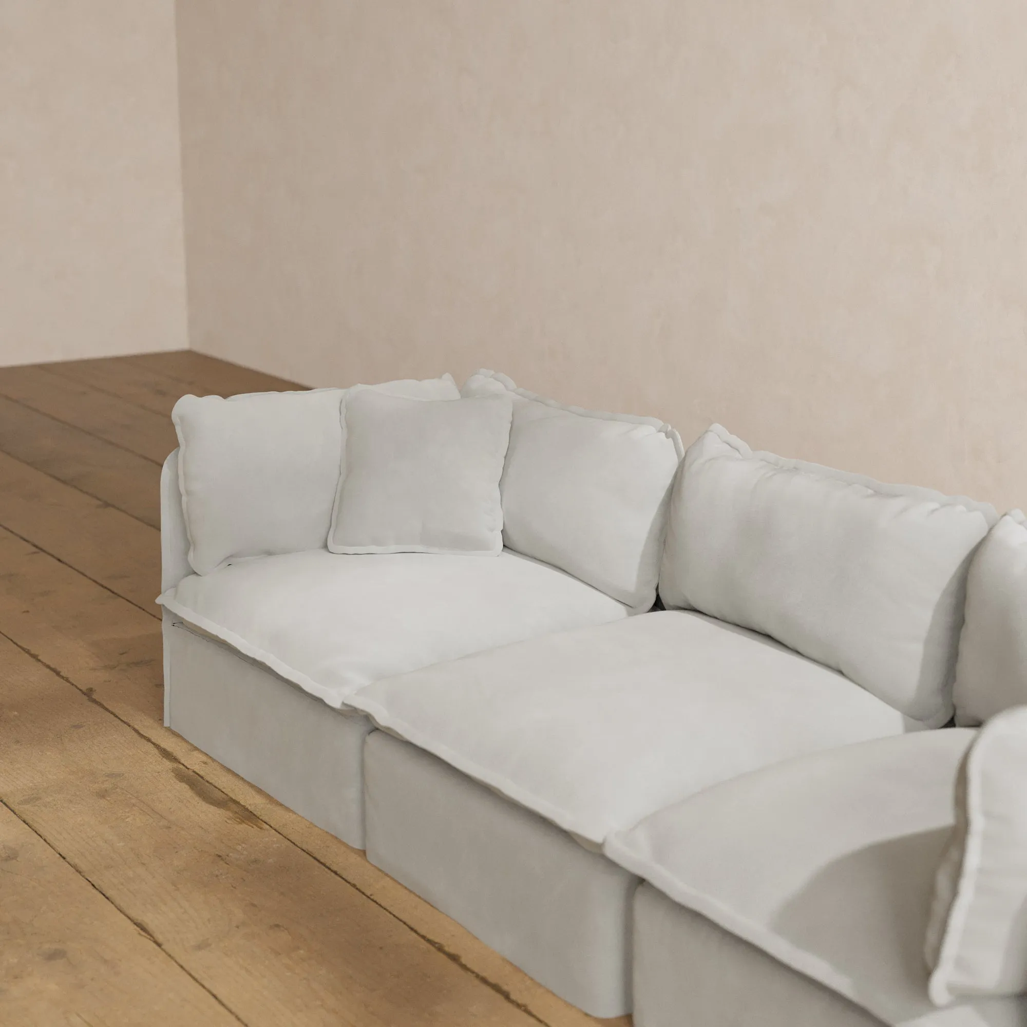Square Performance Accent Pillow 16 x 16 | Plush Weave in Cloud