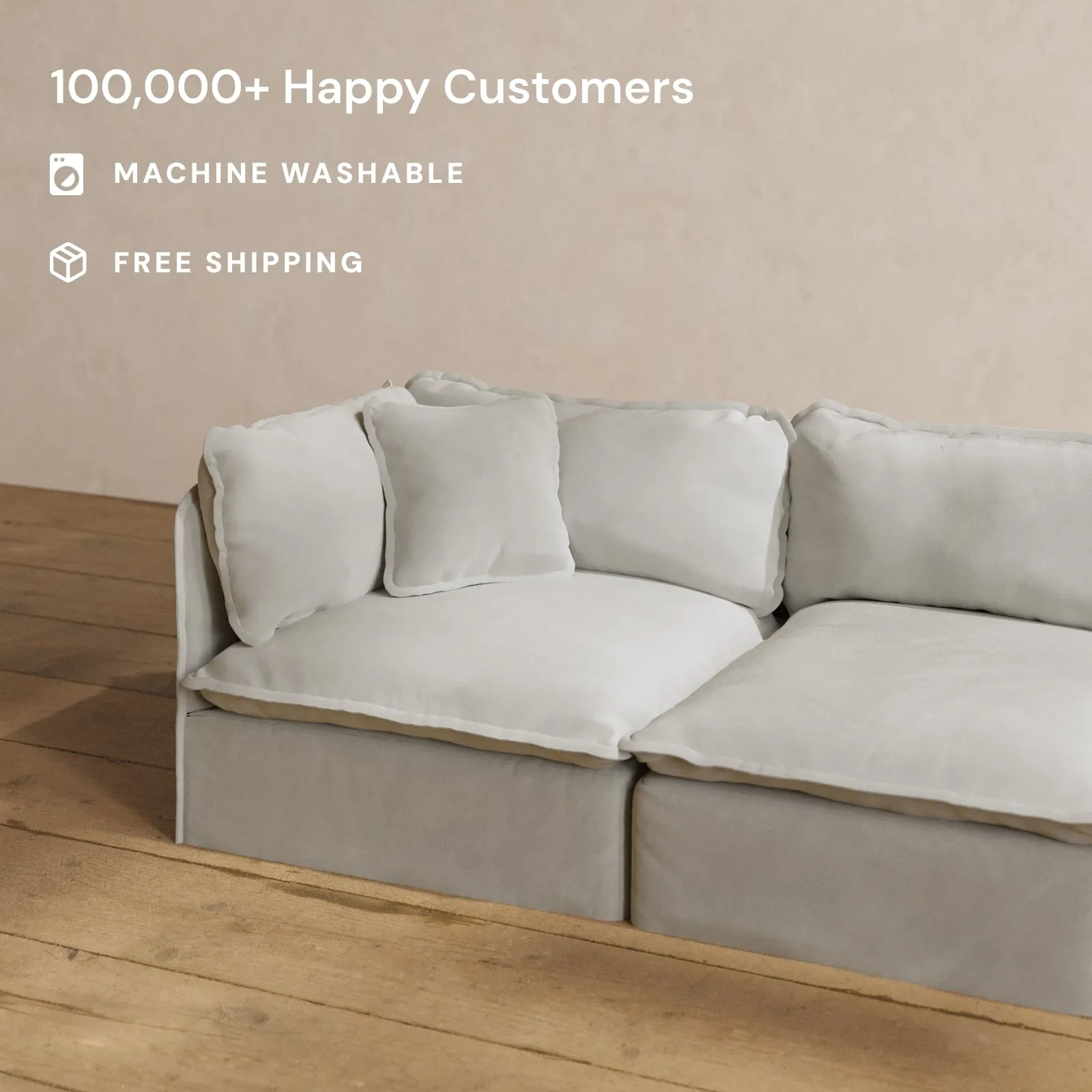 Square Performance Accent Pillow 16 x 16 | Plush Weave in Cloud