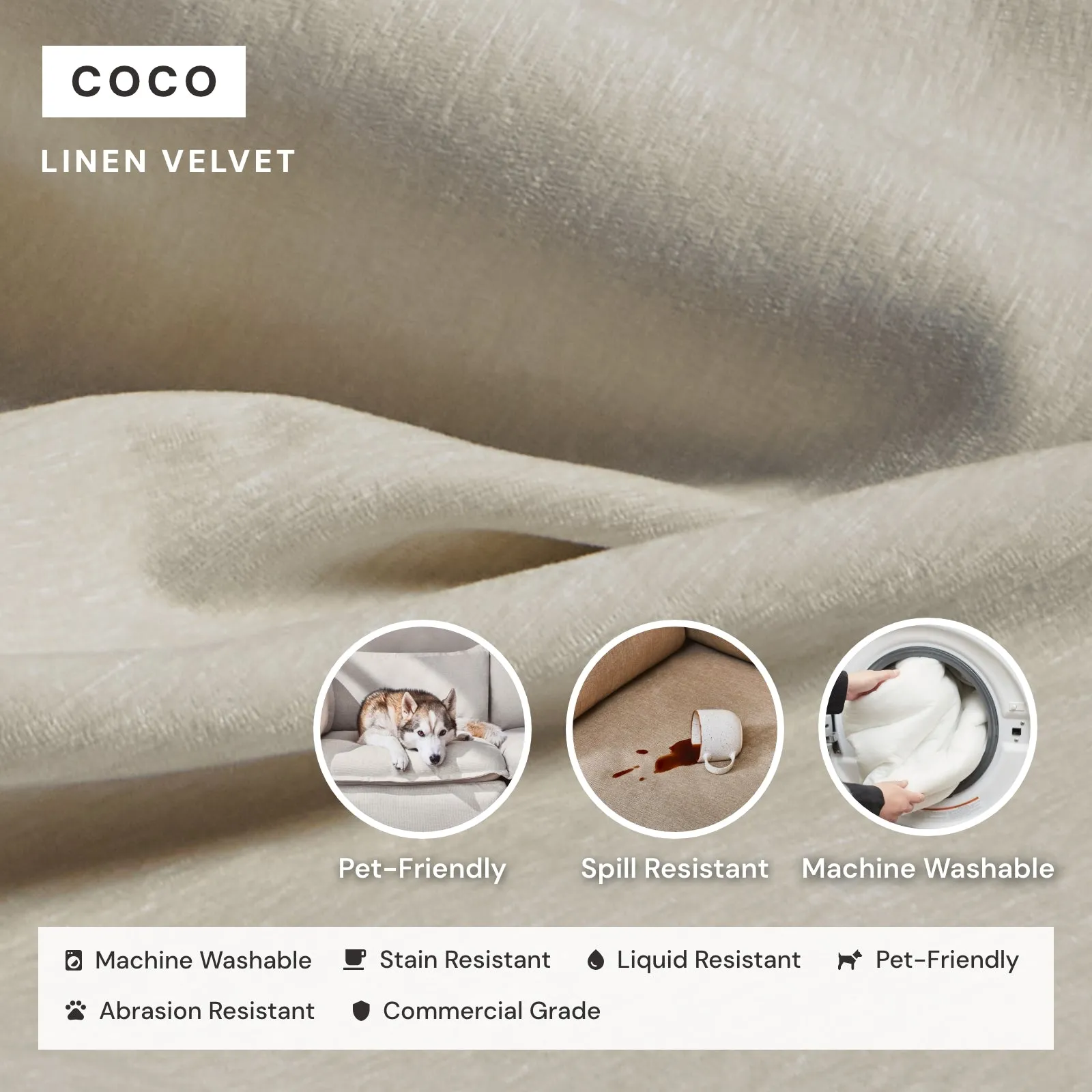 Square Performance Accent Pillow 20 x 20 in Coco