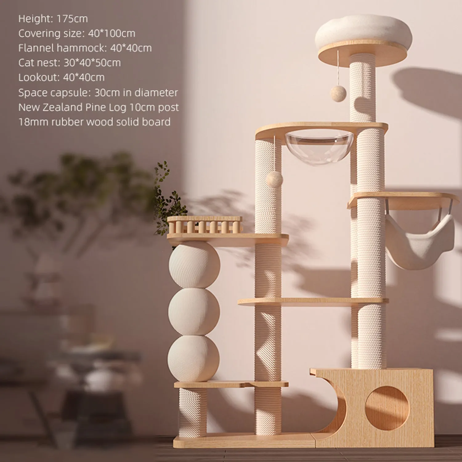 Super Large Luxury Multi-layer Solid Wood Cat Climbing Frame Stable Cat Tree
