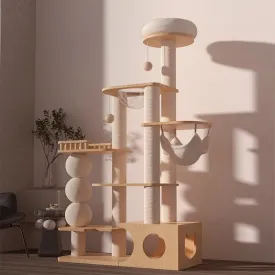 Super Large Luxury Multi-layer Solid Wood Cat Climbing Frame Stable Cat Tree