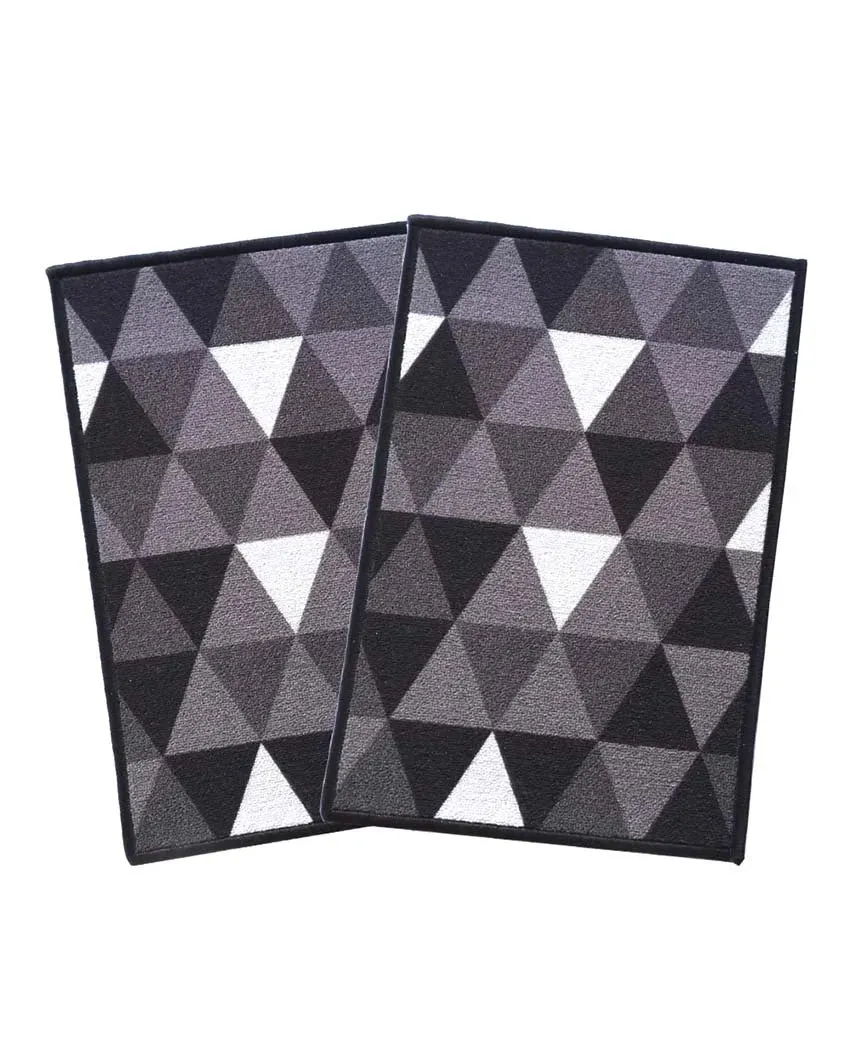 Triangles Geometric Anti-Slip Nylon Door Mats | Set of 2 | 24x16 inch
