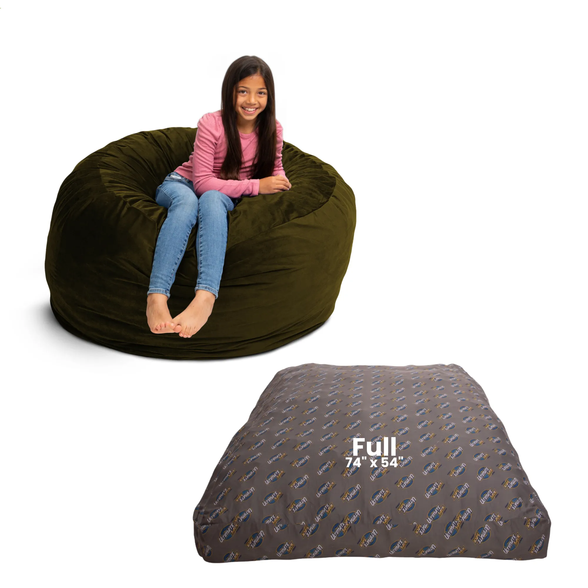 Ultimate Sack 4000: Convertible Bean Bag Full Sized Cozy Sleeper