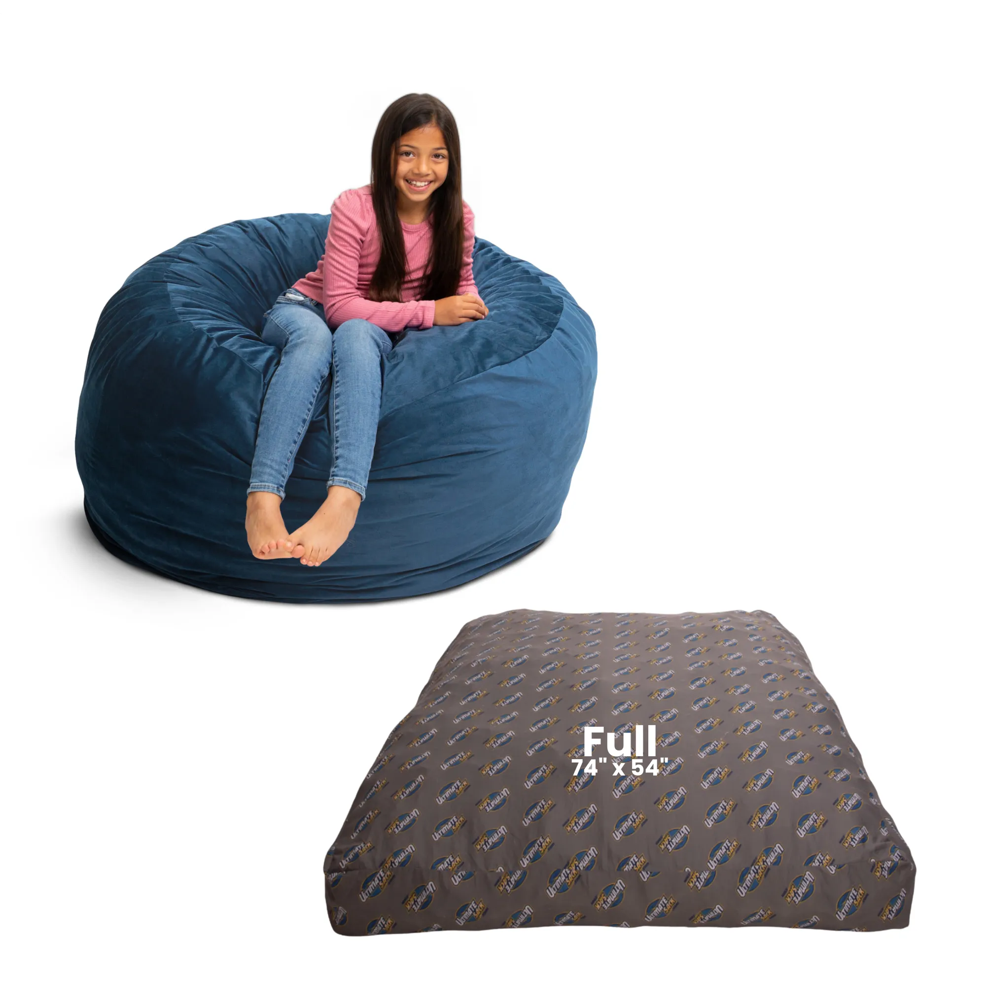 Ultimate Sack 4000: Convertible Bean Bag Full Sized Cozy Sleeper