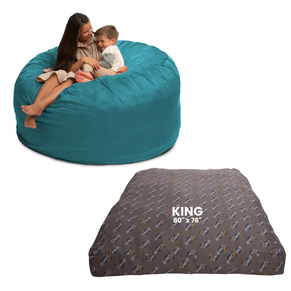 Ultimate Sack 6000: Convertible Bean Bag King Sized Cozy Sleeper